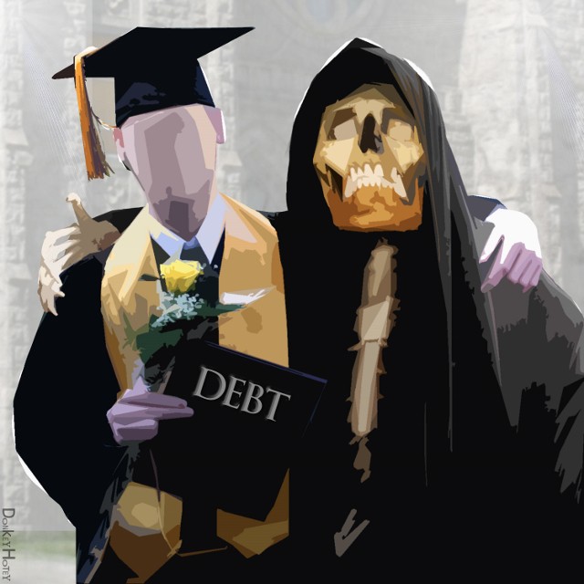 student, loan, debt, grim, reeper, death, illustration