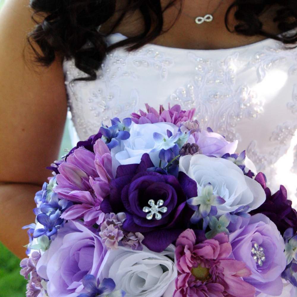 bride with flowers