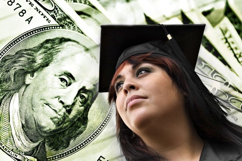 woman college graduate student loans